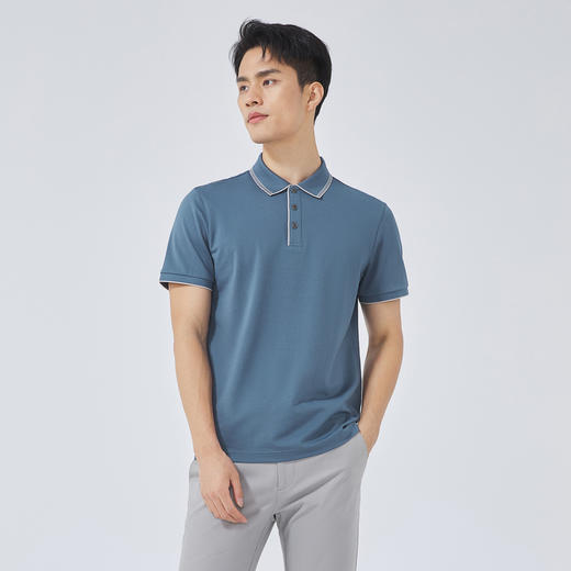 大都会】雅戈尔 男士蓝色素色ICE-T恤 商品图2