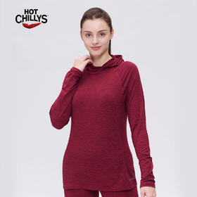 Hotchillys热椒桃皮春秋户外训练上衣防晒连帽功能运动速干衣女5622