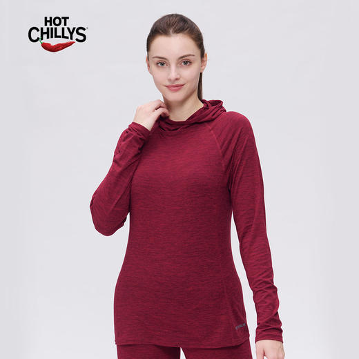 Hotchillys热椒桃皮春秋户外训练上衣防晒连帽功能运动速干衣女5622 商品图0