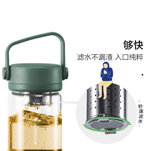 北鼎泡茶随手杯专门给你的“养生搭子”！高硼硅玻璃，耐温差150℃，冷萃、热泡都随意，茶水分离，随时随地享受一杯好茶的幸福感 商品图3