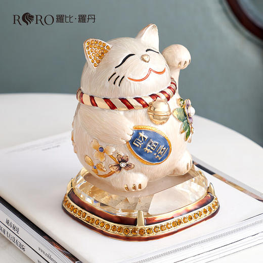 【样品特惠5折，仅1件，无货退款】罗比罗丹RORO招财猫摆件珐琅彩金属材质创意新店开业礼品家居软装饰品 商品图2