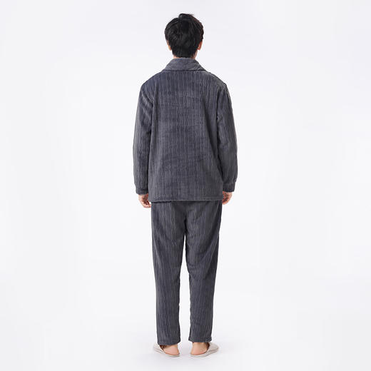 都市丽人都市锋尚睡衣好睡好眠长袖法兰绒烂花厚男士法兰绒套装FHT1D9 商品图3