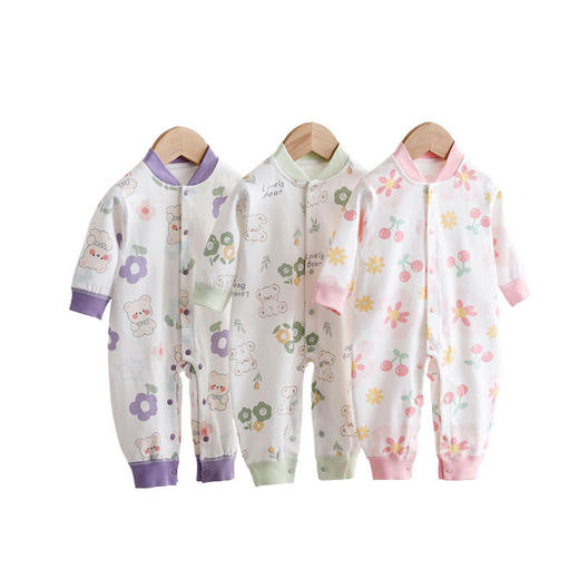 【秋冬软糯透气连体衣】2024秋季婴儿衣服无骨哈衣男女宝宝连体衣睡衣可爱爬服秋装家居服 商品图4