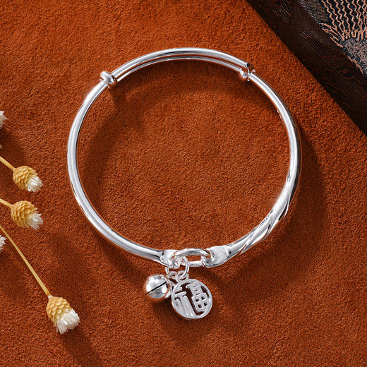 子佩集S999银【福灵】童镯【TZ000621-4】纯银儿童2408 商品图1