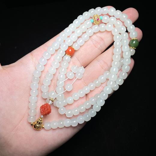 菲菲珠宝好*#S925和田玉项链-老型珠约5*6mm 商品图0