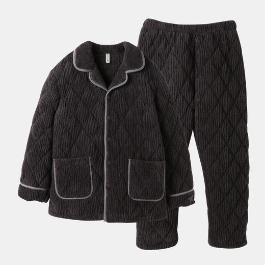 （合作款）芬腾三层夹棉珊瑚绒加厚保暖情侣家居服套装yc0108010 商品图3