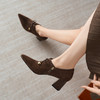 【预售5天】优雅女鞋单鞋秋冬季新款尖头粗跟高跟鞋蝴蝶结拉链裸靴BYXY&H2300 商品缩略图2