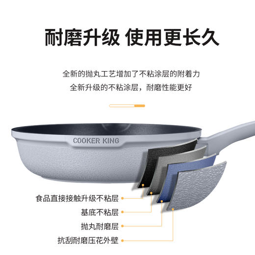 炊大皇  魅尚系列铝合金深煎锅28cm   灰珍珠色BZ50847 商品图3