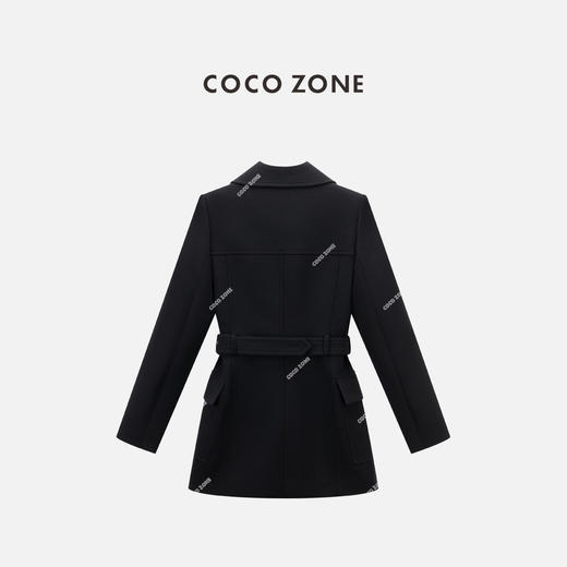 COCO ZONE 复古双排扣收腰外套纯色显瘦长袖上衣CC1C1750 商品图3
