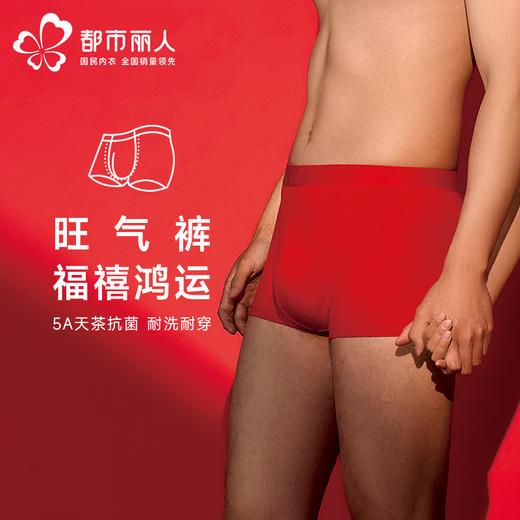 都市丽人都市锋尚内裤简约基础平角裤人棉提花男士内裤FKTCD8 商品图0