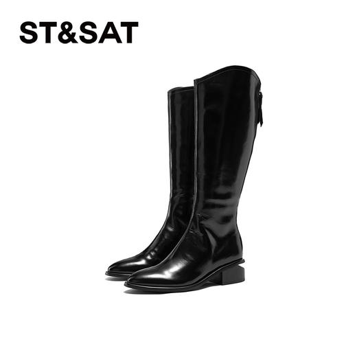 【绒里可选】星期六时髦镂空粗跟显瘦长筒靴SSC4117519/SSC4119519 商品图9