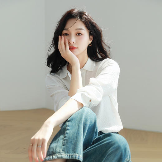 火桐hooton 布上浮雕 殿堂级精品冠乐绉真丝衬衫YT2041 商品图6