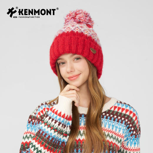 卡蒙秋冬渐变纱费尔岛提花毛线帽KM-9529 商品图0