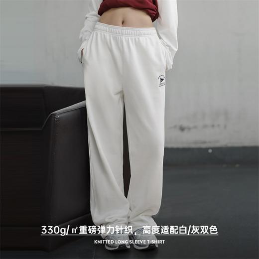 马登美式复古垂感休闲卫裤纯棉宽松显瘦运动裤百搭慵懒风阔腿裤女春秋 商品图3