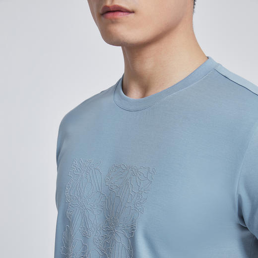 【大都会】雅戈尔 男士浅蓝短袖体恤 商品图2