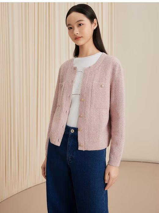 VGRASS维格娜丝24年秋季手钩流苏花边针织开衫 商品图1