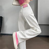 2024夏季薄款白色阔腿牛仔裤女大码高腰宽松显瘦垂感直筒拖地长裤 商品缩略图0