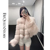 BeQueenStory【精灵雪球】精致优雅狐狸毛车条拼接蕾丝翻领外套 商品缩略图3