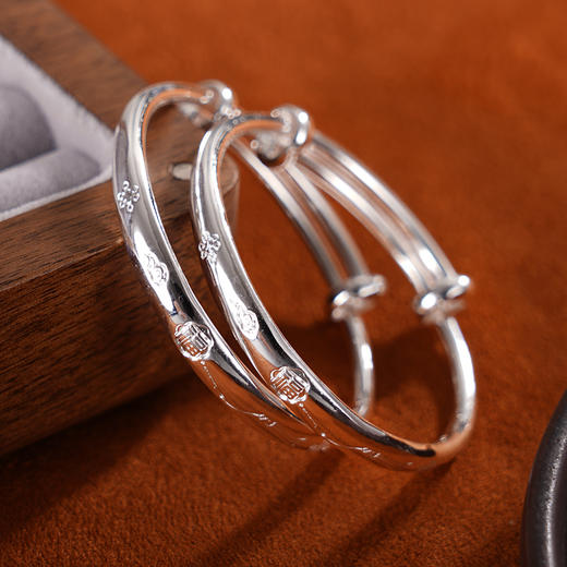 子佩集S999银【祥云结福】童镯【YHSZ118】纯银儿童2408 商品图3