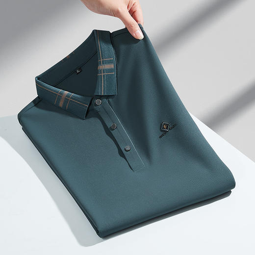 【新款DDP】大依优型大码长袖Polo衫翻领男装加肥加大体恤大号上衣胖子弹力休闲商务 商品图5