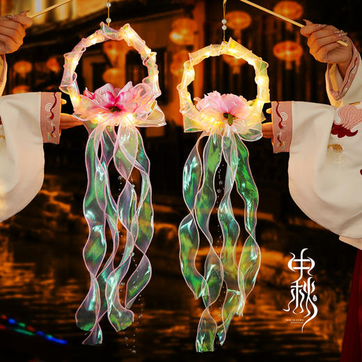 【手提花灯 游园赏月】中秋节灯笼幻彩水母花灯diy材料 商品图2