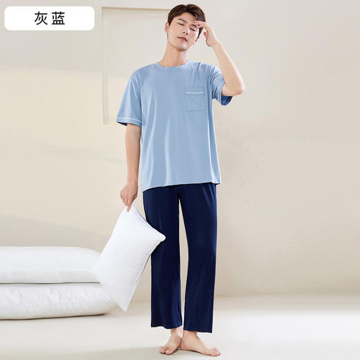 I'd爱帝男士简约圆领套头短袖长裤套 商品图0