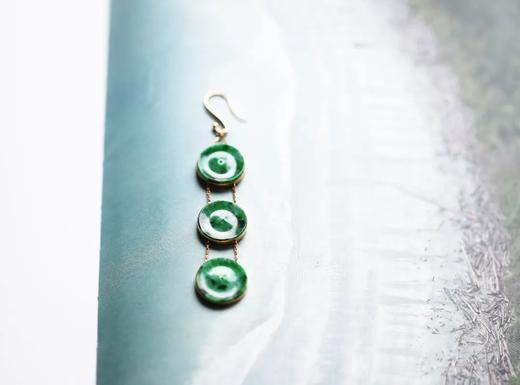 璇玑 | 花青翡翠平安扣耳环 商品图2