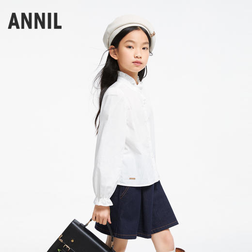 女童净色全棉衬衣新款安奈儿童装实体店同款AG431605 商品图1