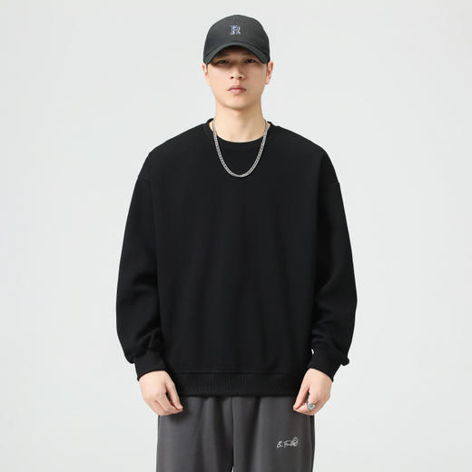 【新款DQ】大依优型大码圆领卫衣男宽松休闲上衣胖子加肥加大男士潮流 商品图1