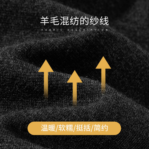 【商场同款】CNQ4864“静奢假两件” 感深灰色 拼接白色领子和下摆 大H身型 落肩袖 包容有松弛感 通勤假两件毛衣 商品图6