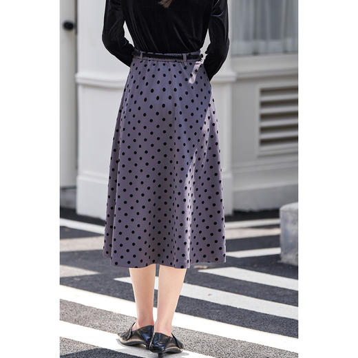 剩S 米思阳2026春季新款复古气质波点半身裙通勤高腰不规则裙子女3698 商品图3