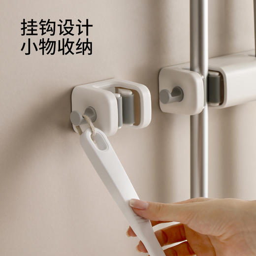 FaSoLa拖把挂钩家用卫生间免打孔挂架拖布收纳架壁挂卡扣扫把夹子 商品图4