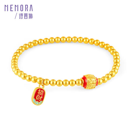 【新人专享5060元】黄金纳福金珠手串女款足金国潮风手链送长辈送女友礼物MEMORA诗普琳LBE02601（线上专供） 商品图8