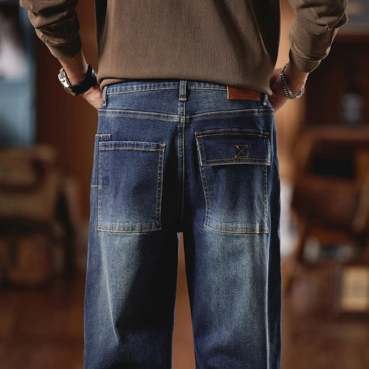 【新款DQ】大依优型大码直筒牛仔裤长裤男舒适休闲简约百搭加肥加大男装潮款 商品图3