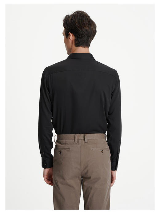 callisto黑色桑蚕丝混纺长袖衬衫 商品图4