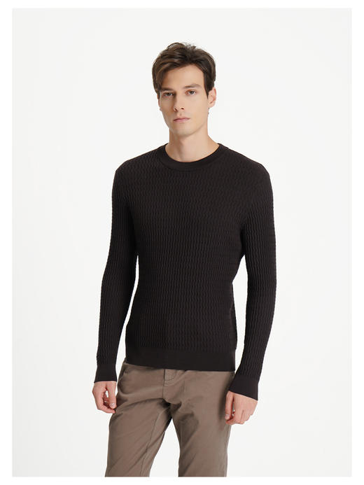 ccallisto咖色绵羊毛长袖毛衣 商品图3