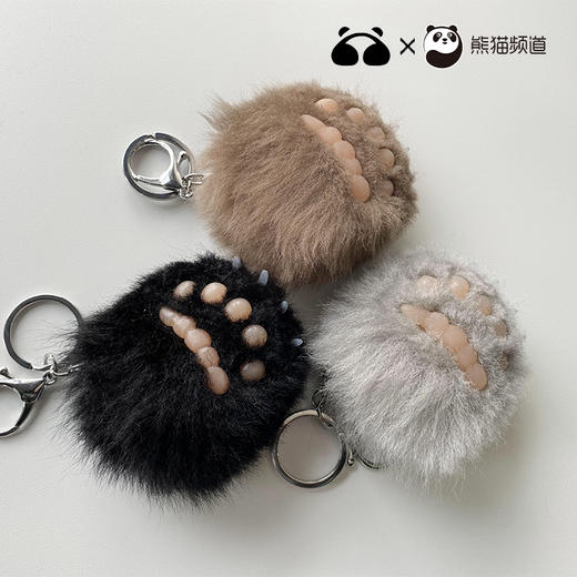 熊猫工厂 爪子超火逼真仿真网红熊猫崽儿童礼物可爱钥匙扣宝宝挂件 黑色前爪 长10*宽8 商品图4