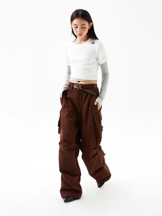 FMACM/CK2451/延伸立体口袋打褶堆叠宽松阔腿工装裤 商品图2