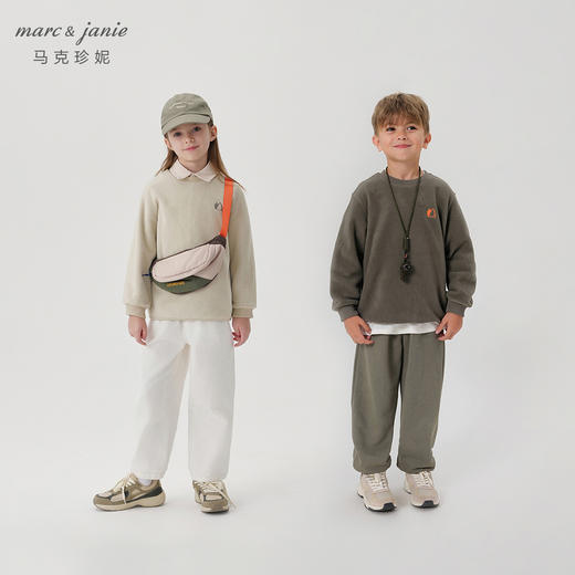 【抗静电】马克珍妮男女童柔软摇粒绒卫衣 儿童上衣春秋款241155 商品图1