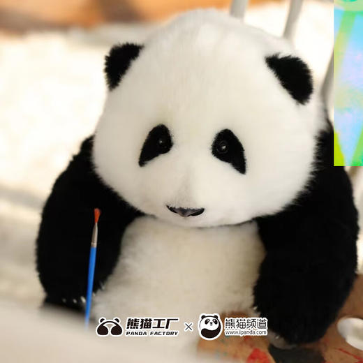 熊猫工厂 仿真熊猫玩偶 6月龄 和花 官方授权仿真熊猫玩偶送女友情人节可爱公仔花花 40*40*38 商品图3