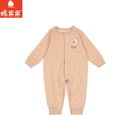 棉果果秋季新品春秋季男童女童彩棉爬服哈衣对开连体衣M301722199411 商品图0