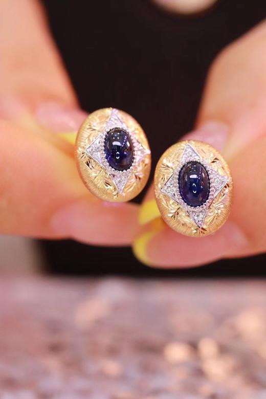 1.345ct 蓝宝石耳钉 商品图4