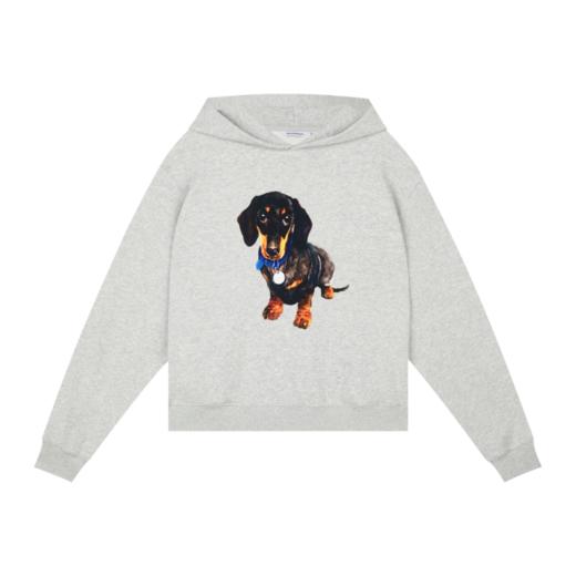 WassupHouse银牌狗狗印花插袋短宽连帽卫衣 商品图7