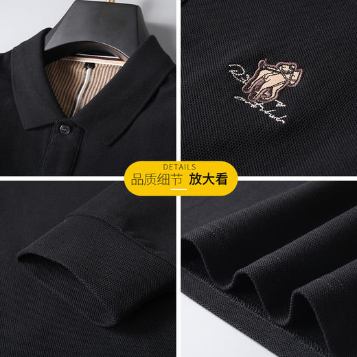 【新款DK】大依优型大码长袖Polo衫翻领男士加肥加大休闲大码男装宽松长袖体恤上衣 商品图2