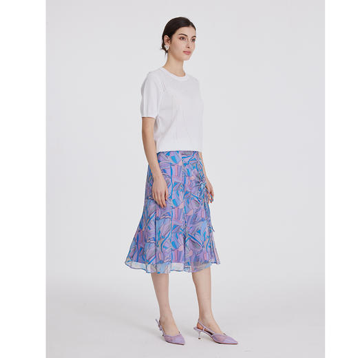 司歌雪纺印花抽绳伞裙C891018X 商品图3