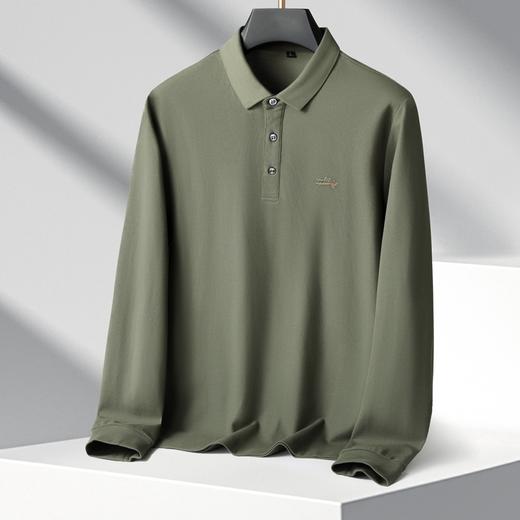 【100%棉】【新款DK】大依优型大码长袖Polo衫翻领纯棉男士加肥加大休闲大码男装宽松长袖体恤上衣 商品图1