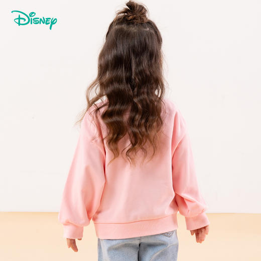 迪士尼童装女童套头卫衣2024秋季新款蝴蝶结公主卡通印花舒适上衣ZD3DS001 商品图3