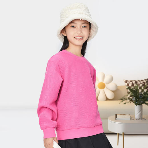 【实体店同款】女童夹丝暖卫衣休闲保暖长袖安奈儿童装AG331667 商品图1
