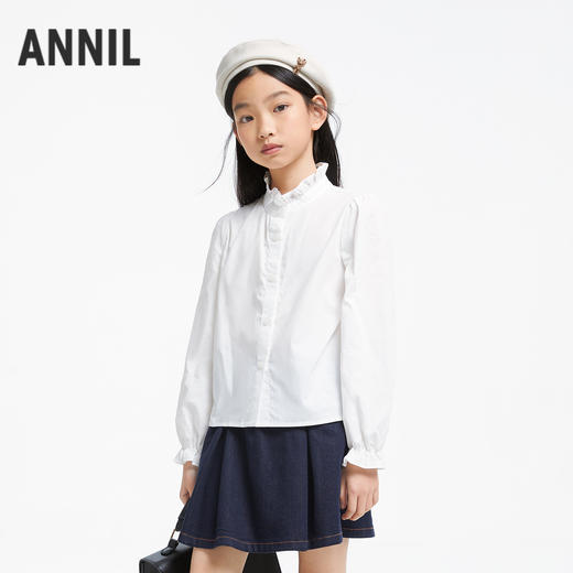 女童净色全棉衬衣新款安奈儿童装实体店同款AG431605 商品图2