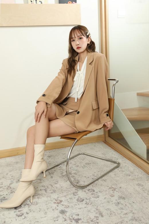 amadella 翻领卡其色西装外套短裤套装 13581 商品图3